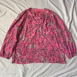 Fiesta Pink Floral Women's Blouse